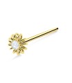 Gerbera Flower Shaped Silver Straight Nose Stud NSKA-10